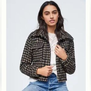 Anthropologie Avec Les Filles Lea Houndstooth Cropped Jacket